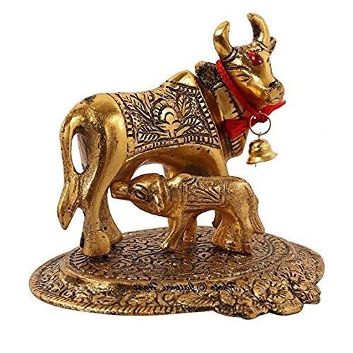 Kamdhenu Gold Like Cow Decorative Item