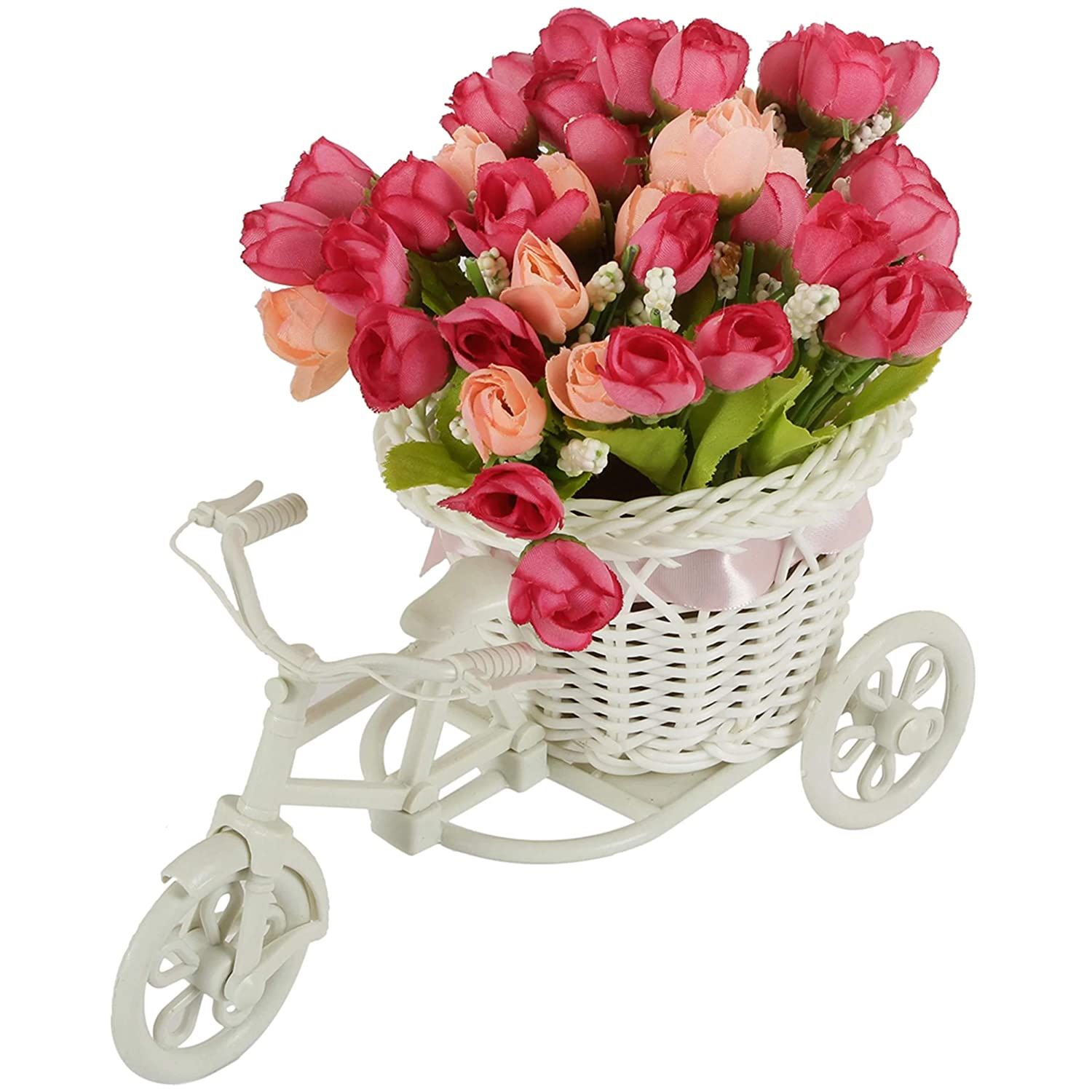 Cycle Shape Vase with Flower Bunch