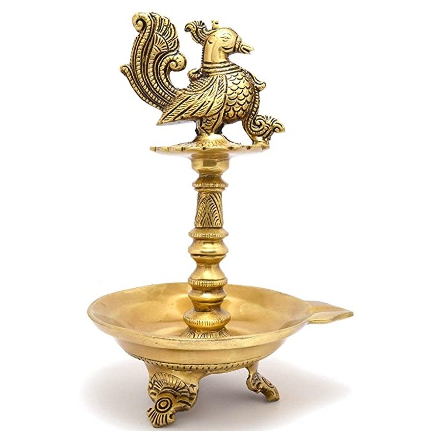 Brass Peacock Design Oil Diya